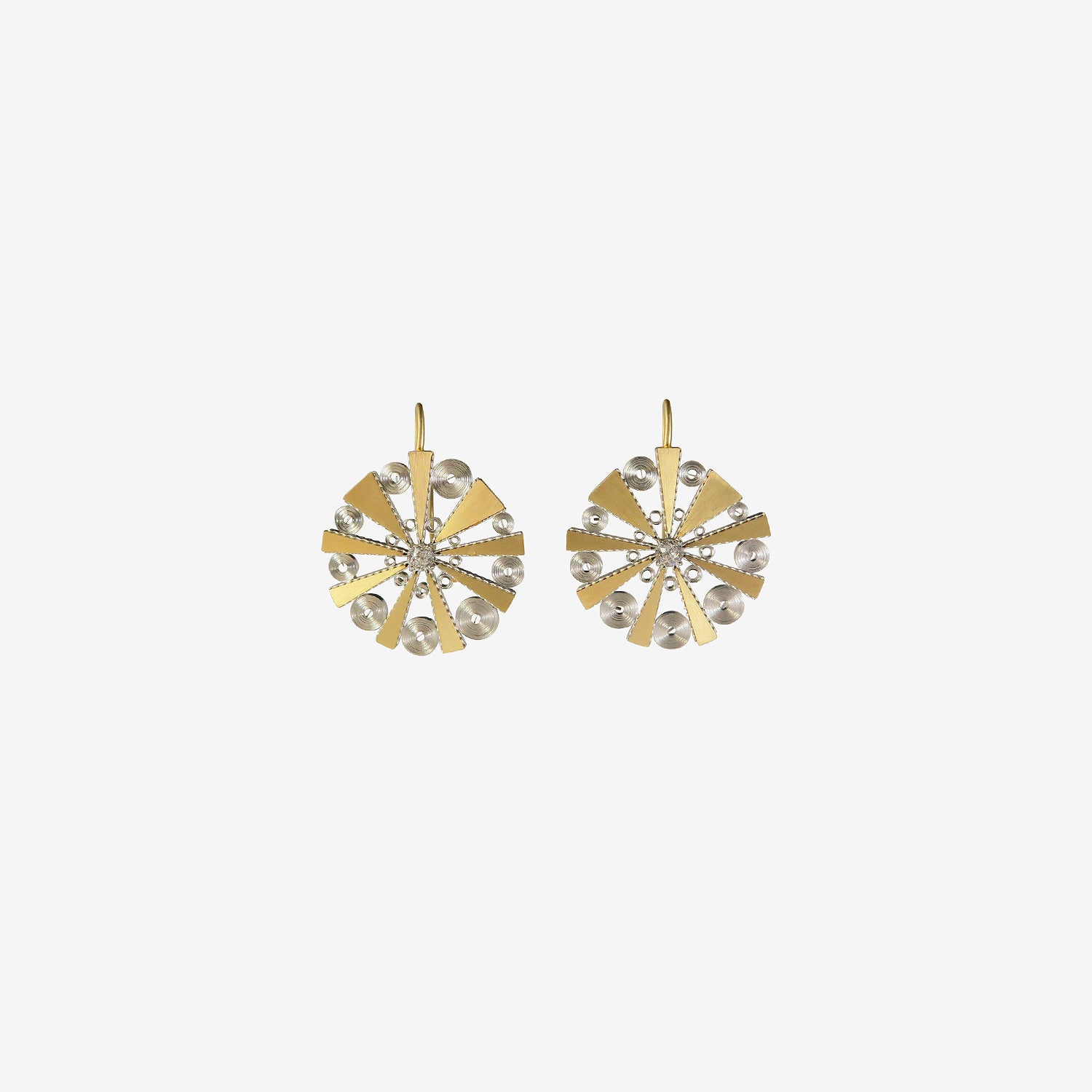 NIKOLLE RADI 18K & PLATINUM HALATION EARRINGS WITH DIAMONDS