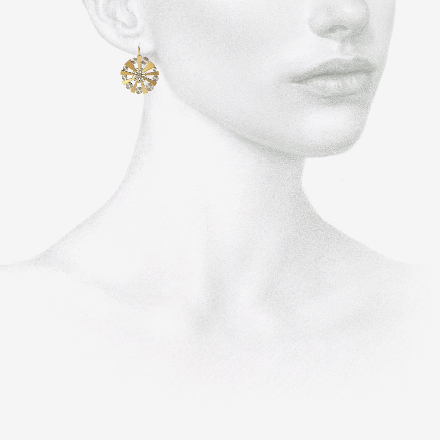 NIKOLLE RADI 18K & PLATINUM HALATION EARRINGS WITH DIAMONDS