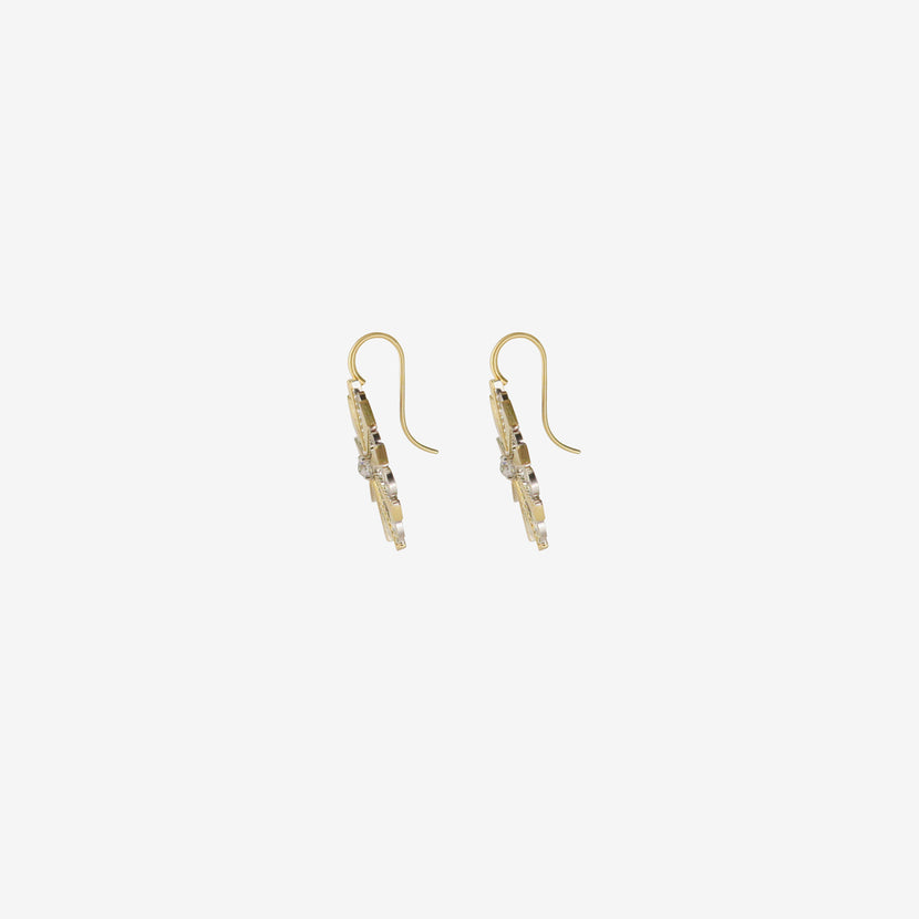 NIKOLLE RADI 18K & PLATINUM HALATION EARRINGS WITH DIAMONDS
