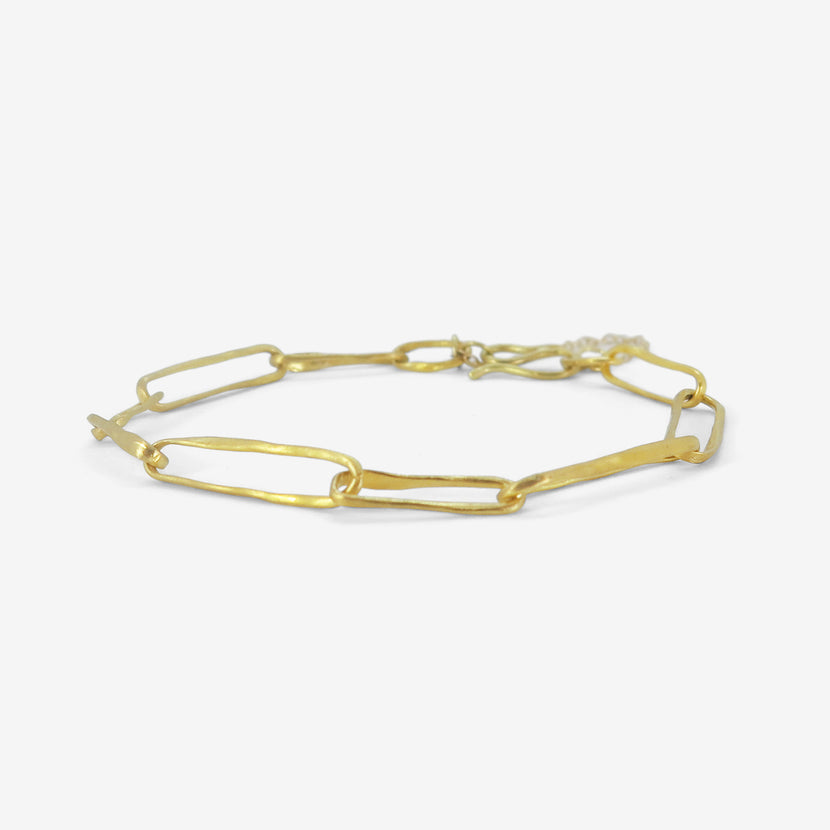 ROSANNE PUGLIESE 22K YELLOW GOLD PAPERCLIP LINK BRACELET