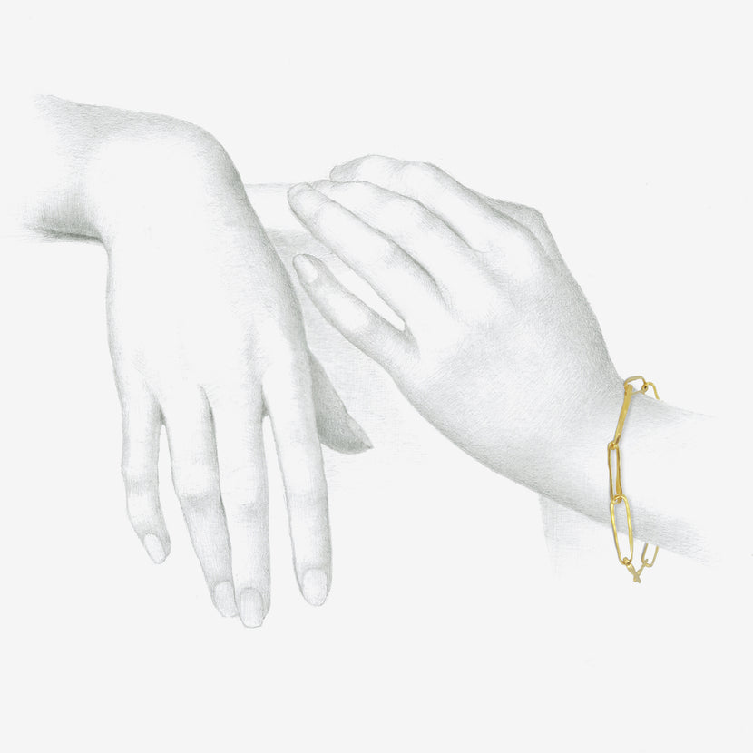 ROSANNE PUGLIESE 22K YELLOW GOLD PAPERCLIP LINK BRACELET