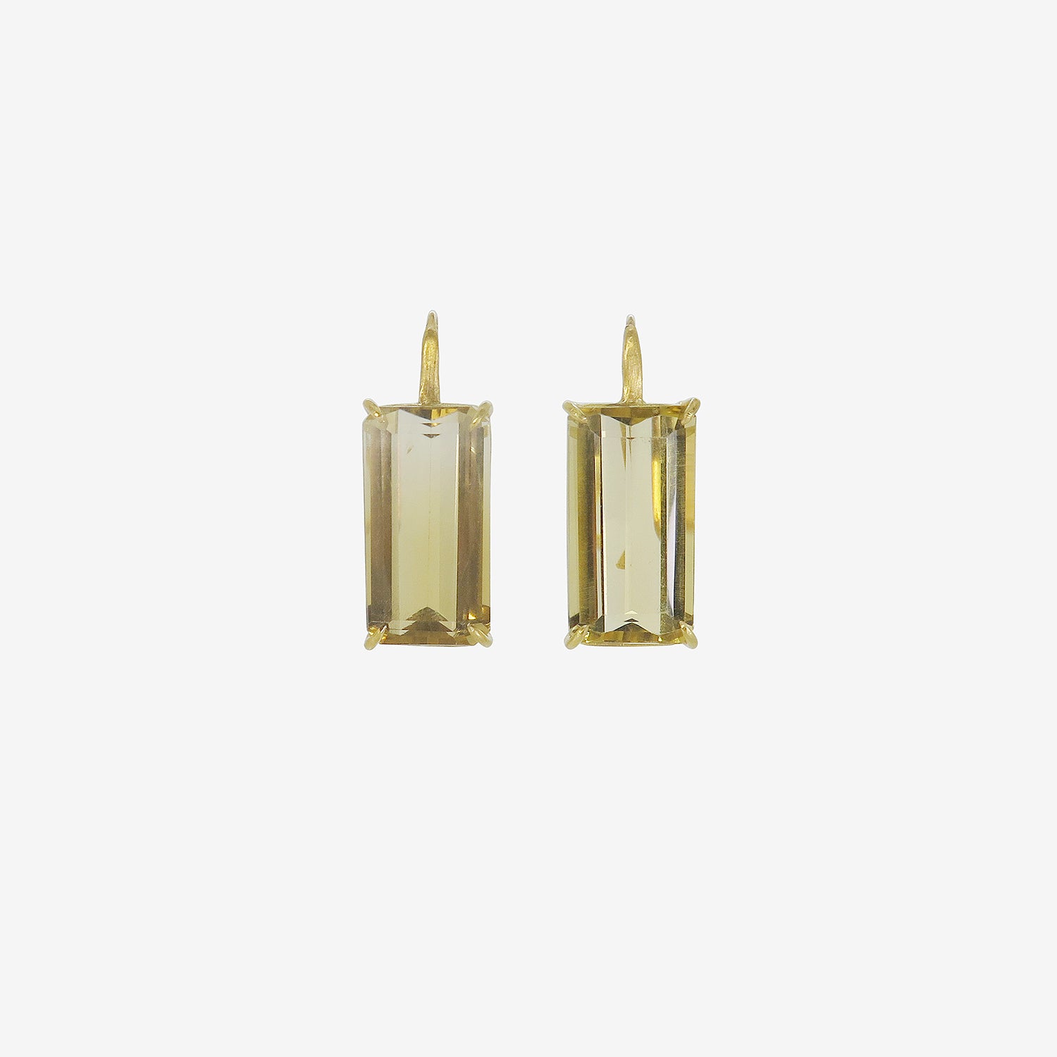 ROSANNE PUGLIESE 18K & EMERALD-CUT OMBRÉ CITRINE BAR EARRINGS