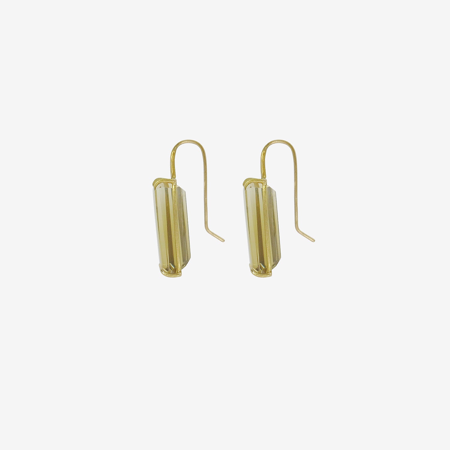 ROSANNE PUGLIESE 18K & EMERALD-CUT OMBRÉ CITRINE BAR EARRINGS