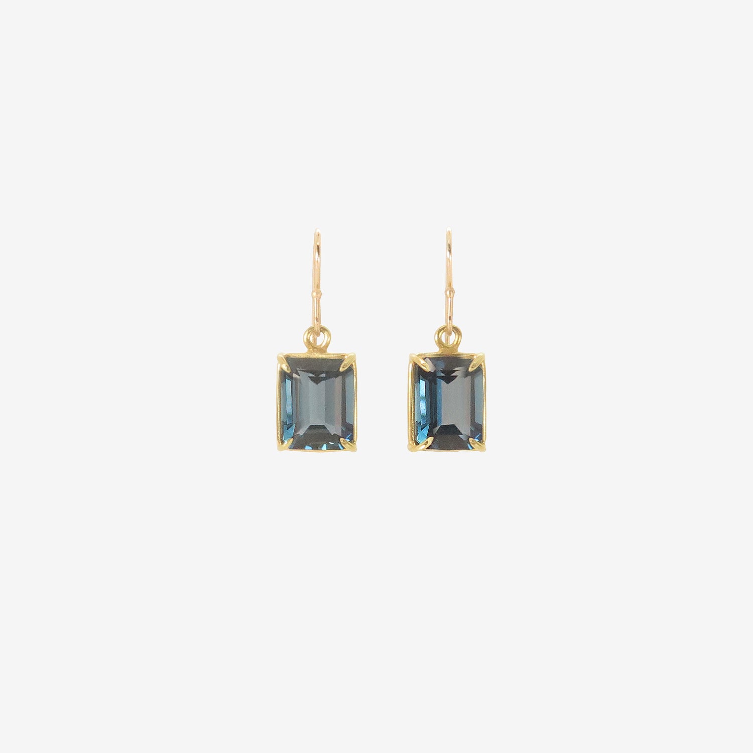 ROSANNE PUGLIESE 18K & SMALL EMERALD-CUT LONDON BLUE TOPAZ DROP EARRINGS