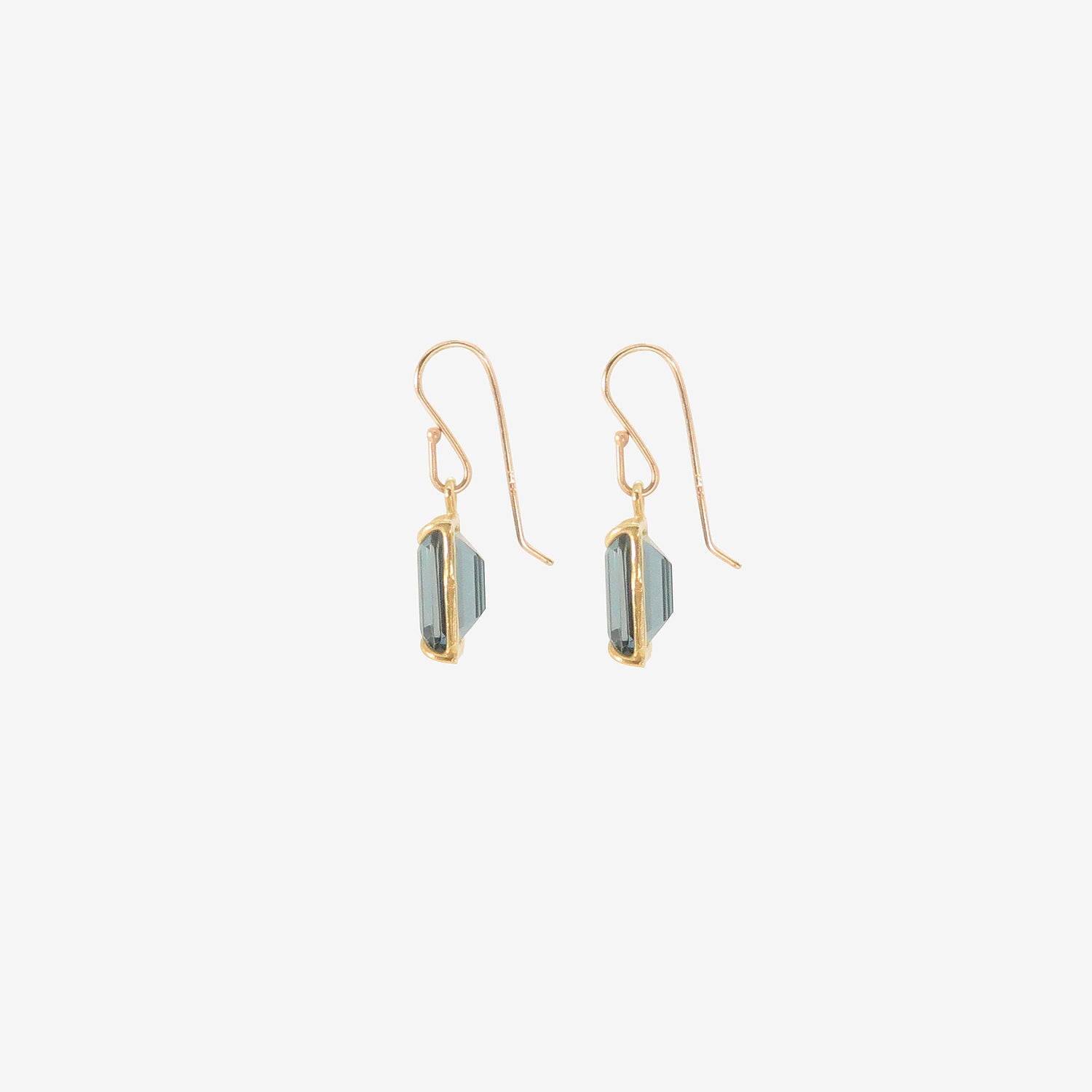 ROSANNE PUGLIESE 18K & SMALL EMERALD-CUT LONDON BLUE TOPAZ DROP EARRINGS