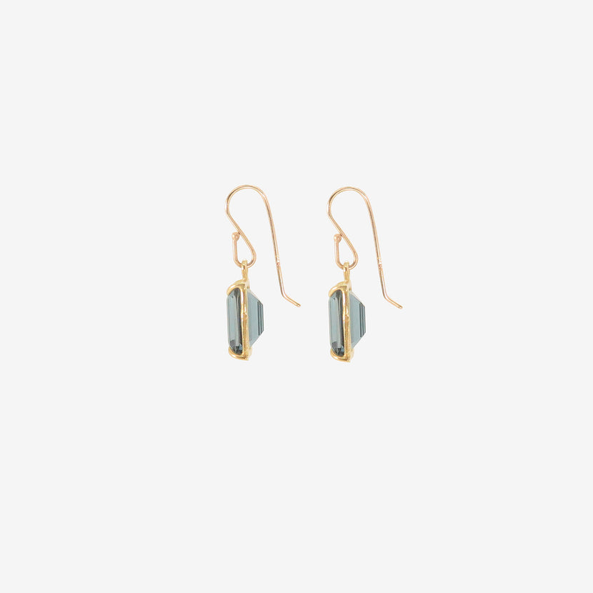 ROSANNE PUGLIESE 18K & SMALL EMERALD-CUT LONDON BLUE TOPAZ DROP EARRINGS