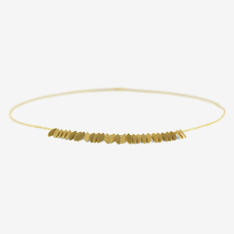 SIA TAYLOR 18K GOLDEN LEAF ARC NECKLACE