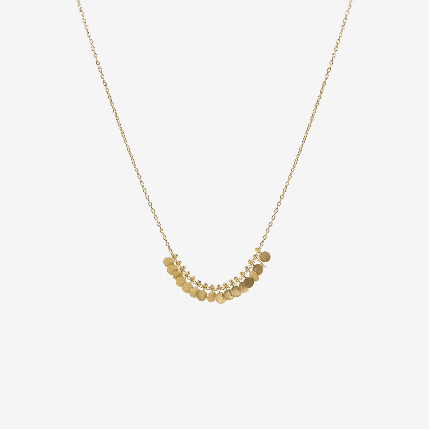 SIA TAYLOR 18K YELLOW GOLD MINI DOTS ARC NECKLACE