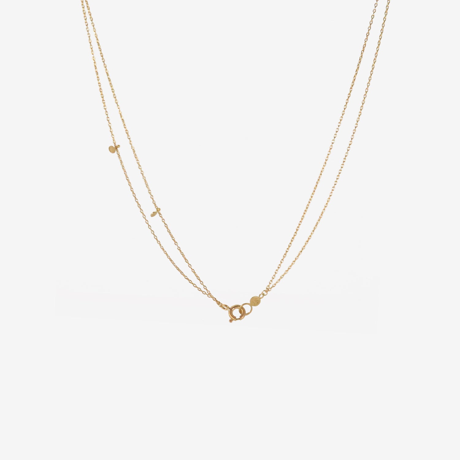SIA TAYLOR 18K YELLOW GOLD DOUBLE TINY RANDOM DOTS NECKLACE