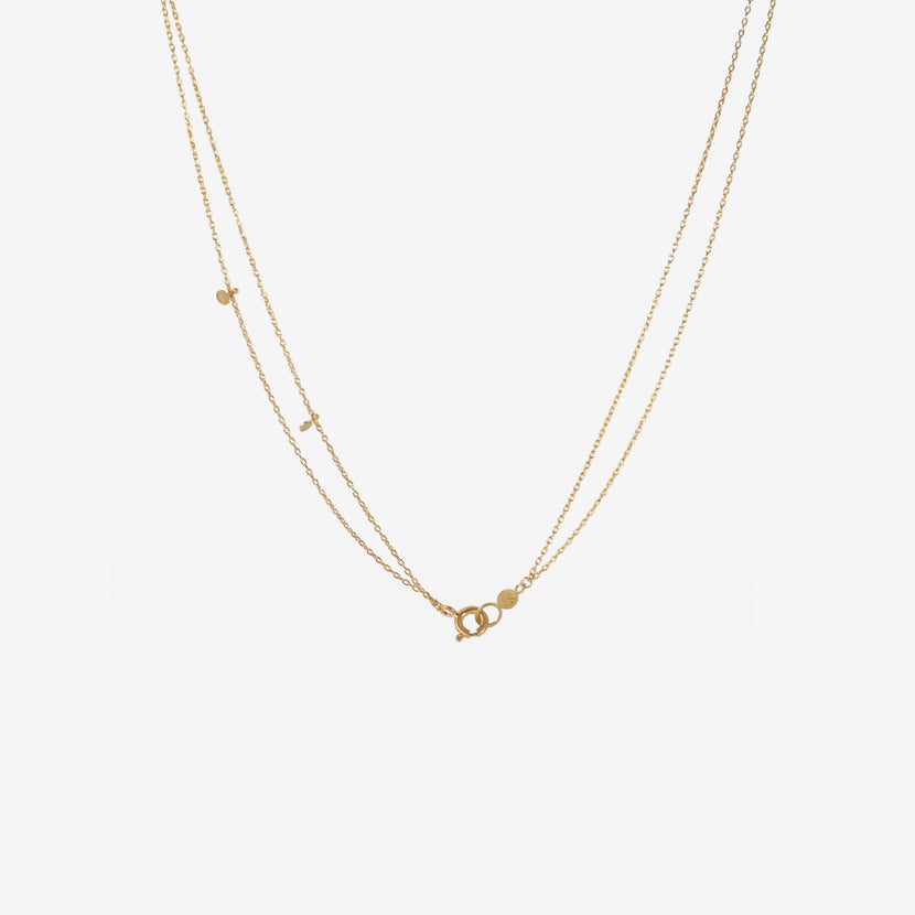SIA TAYLOR 18K YELLOW GOLD DOUBLE TINY RANDOM DOTS NECKLACE