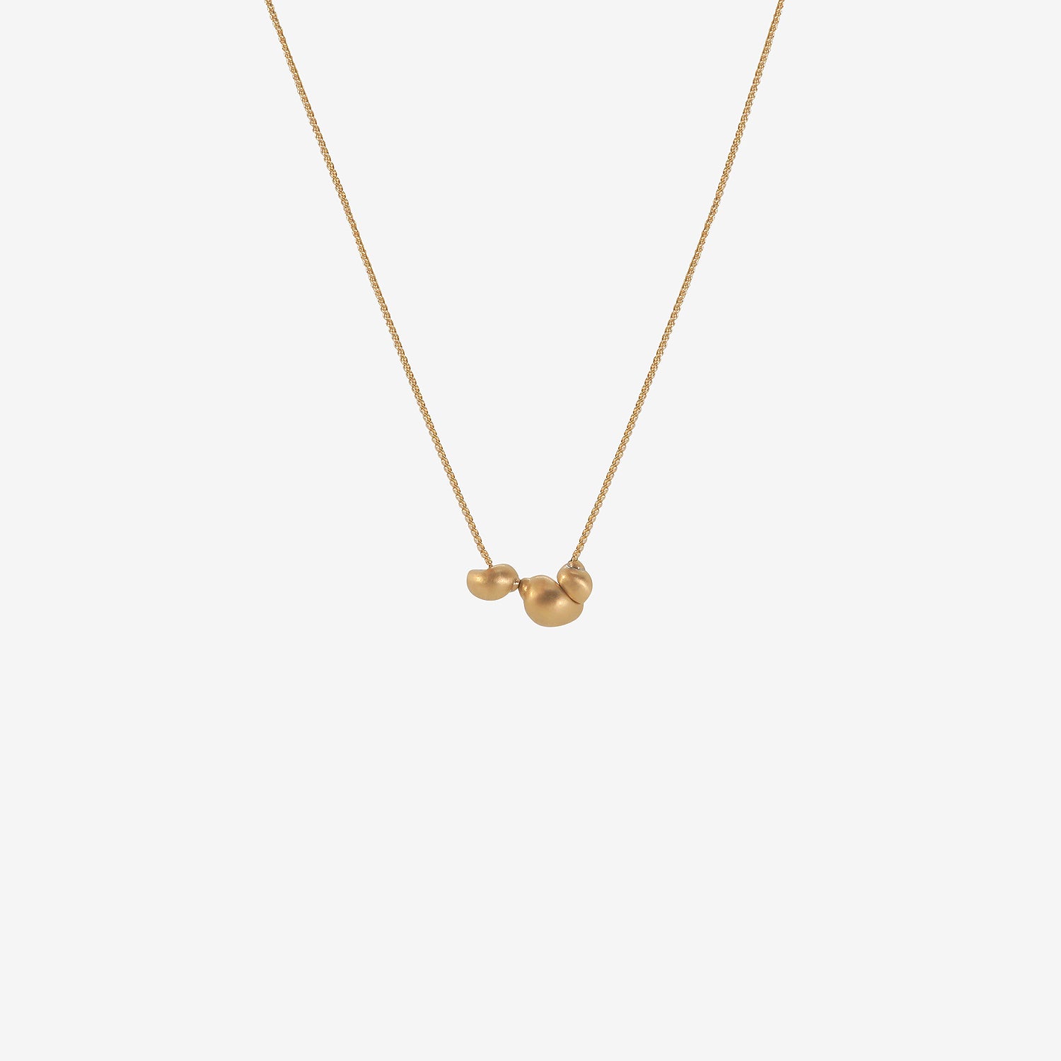 TED MUEHLING 14K THREE SNAIL NECKLACE, 17"