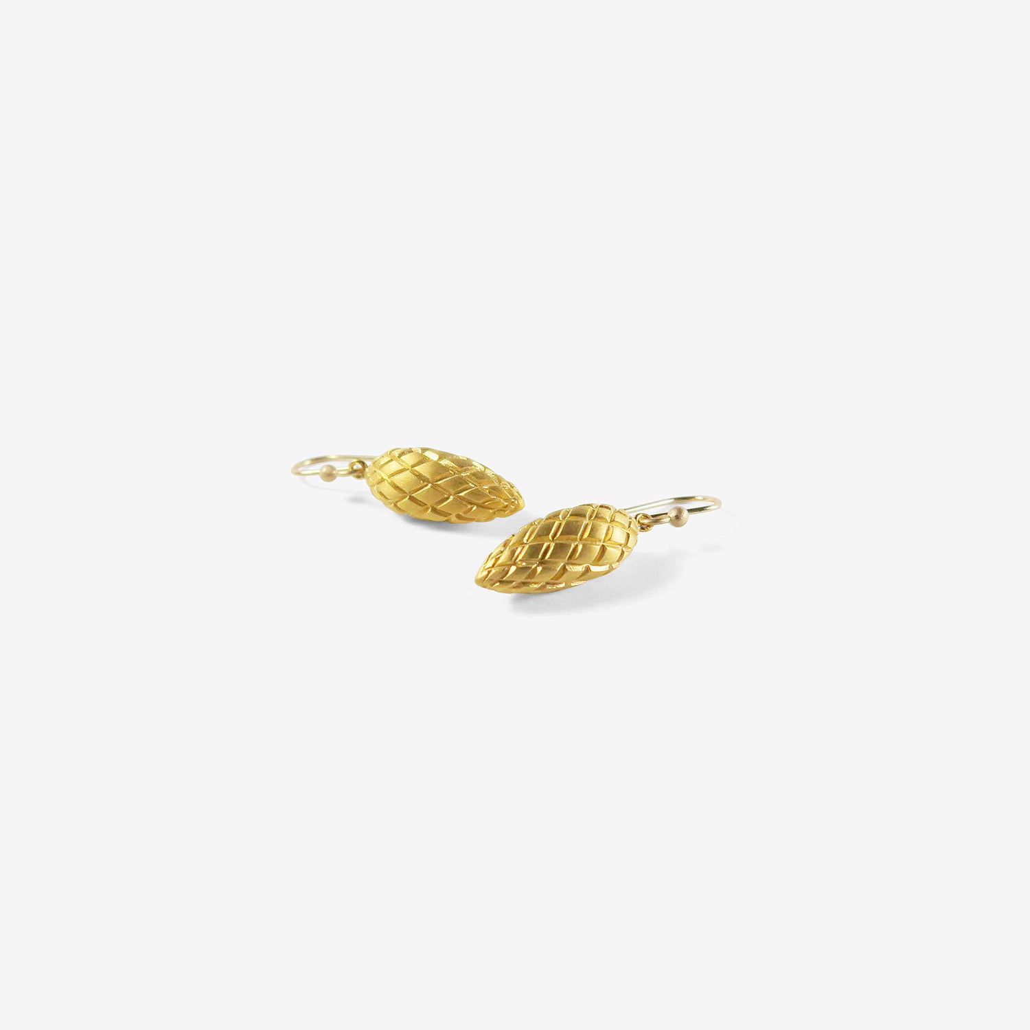 TED MUEHLING 24K YELLOW GOLD PLATED PINECONES