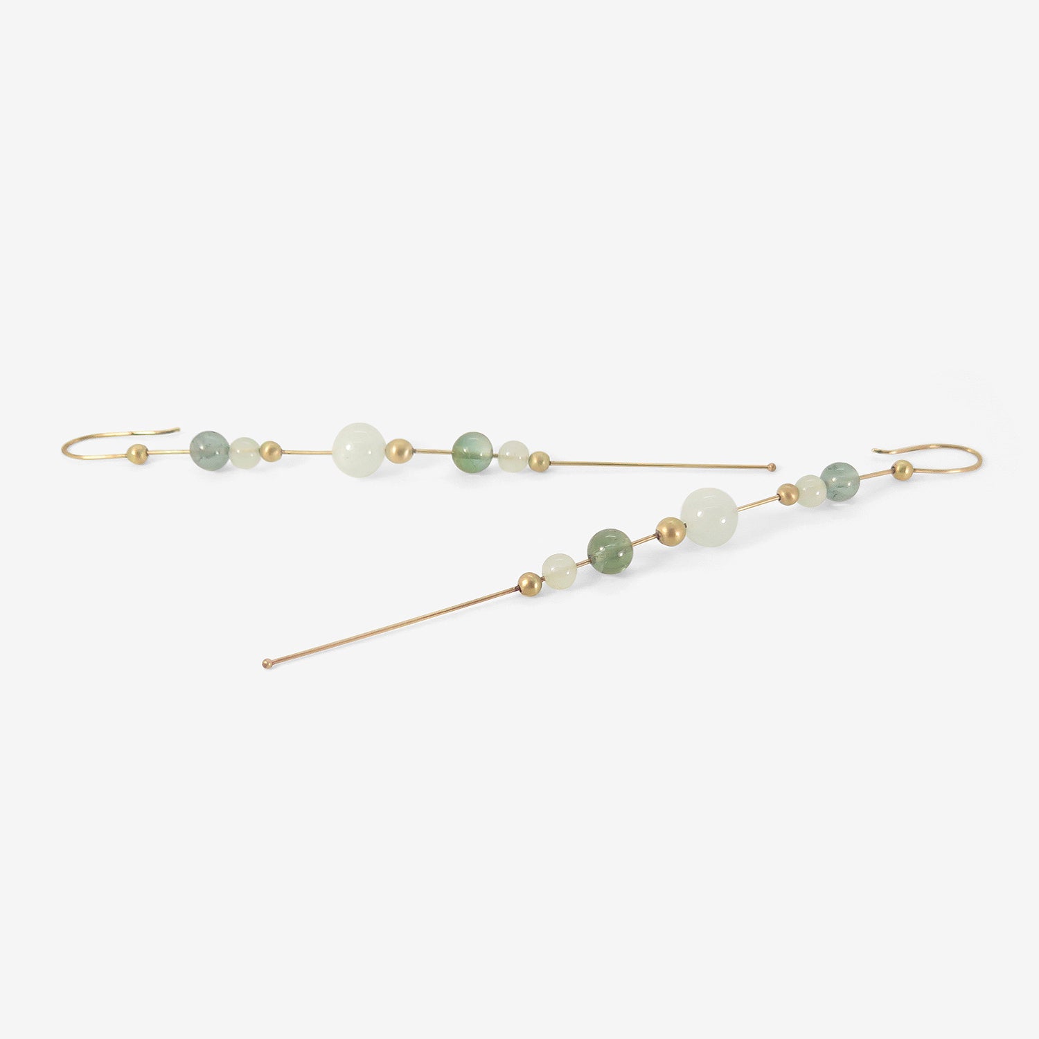 14K sold Gold Tourmaline Aquamarine Earrings