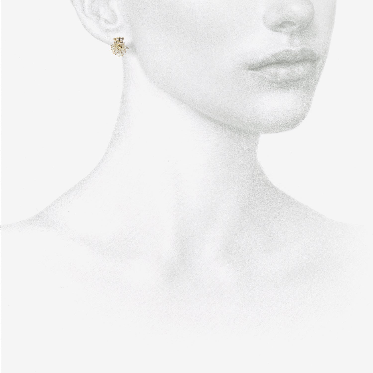 TED MUEHLING 22K & CLEAR DIAMOND SMALL BASKET EARRINGS