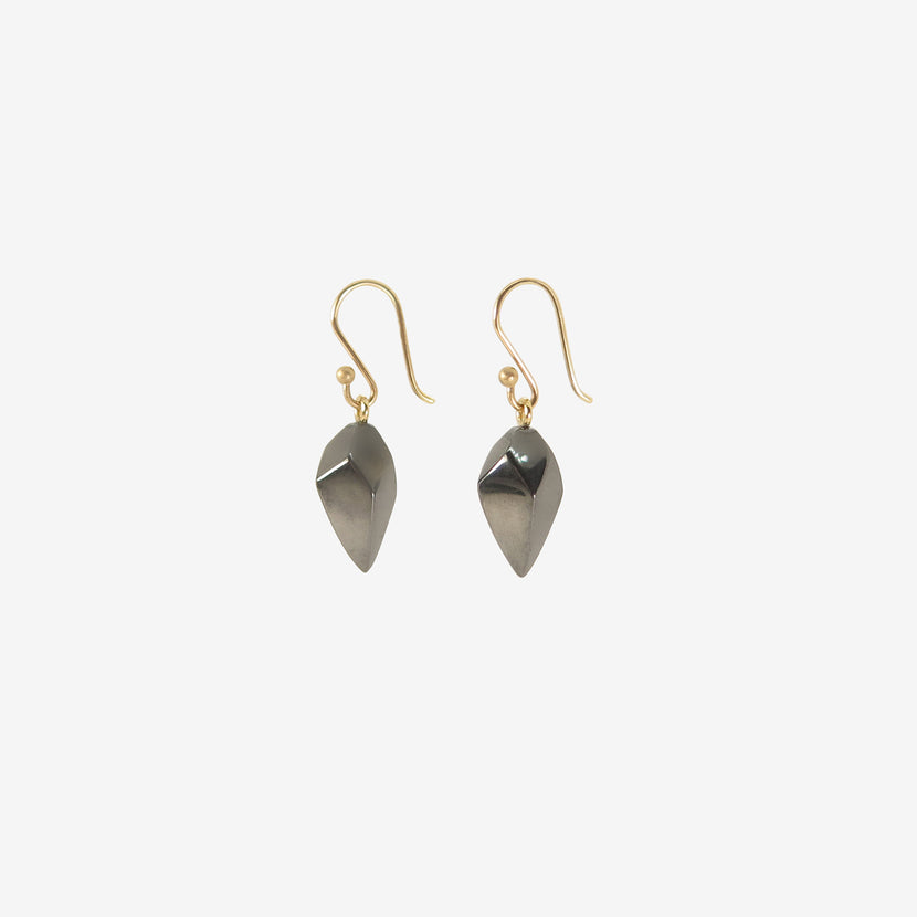 TED MUEHLING 14K & HEMATITE GOTHIC DROPS