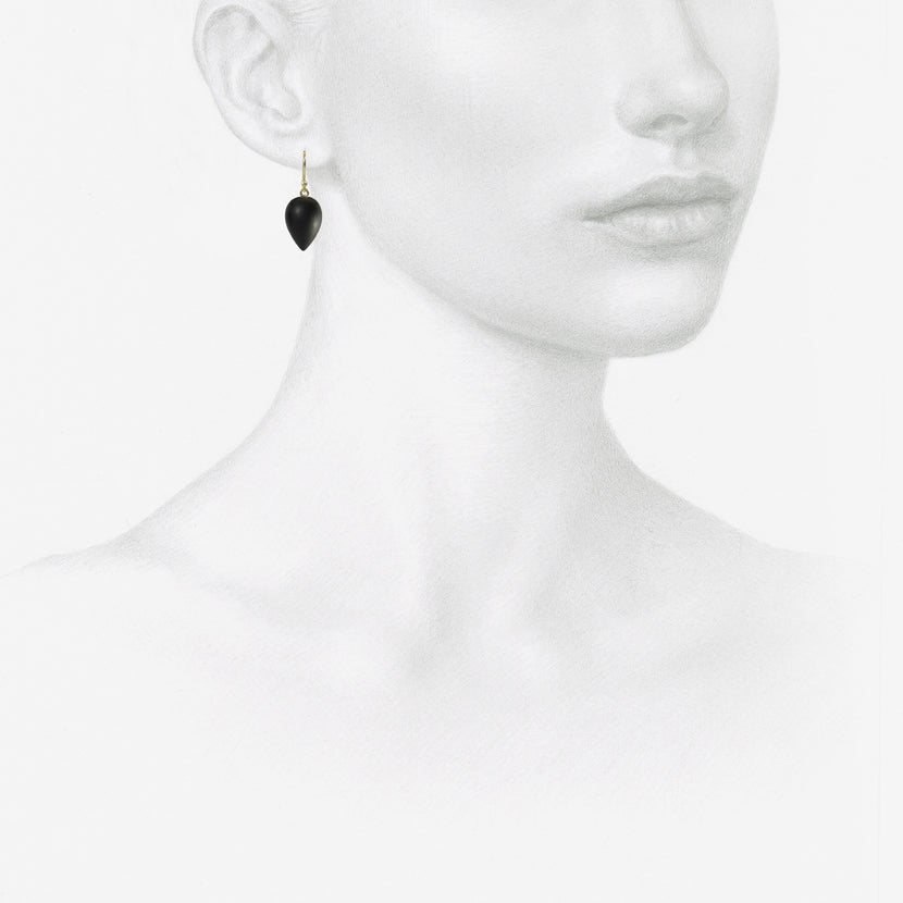 TED MUEHLING 14K & MATTE ONYX ACORNS