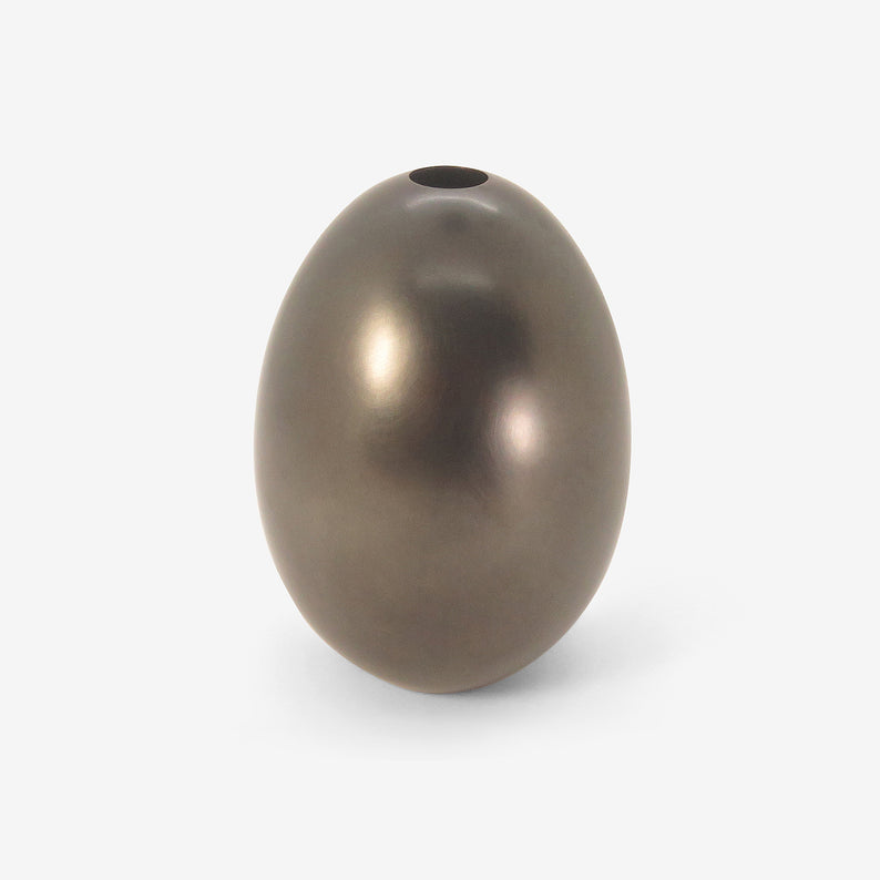 TED MUEHLING OXIDIZED BRONZE EGG VASE