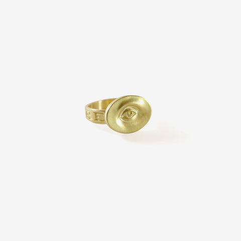 GABRIELLA KISS 18K SMALL EYE LOVE TOKEN RING – ‘INVIGILARE’ – TO WATCH OVER