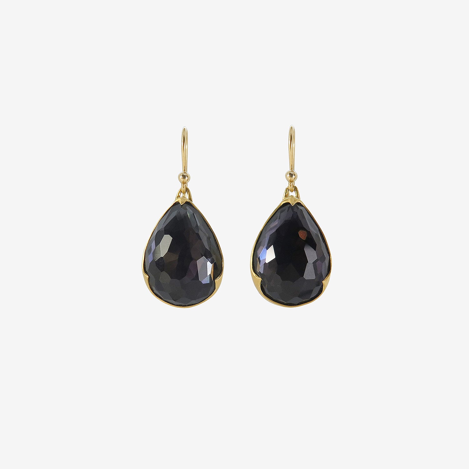 GABRIELLA KISS 18K & PEAR-SHAPED AMETHYST-OVER-HEMATITE EARRINGS