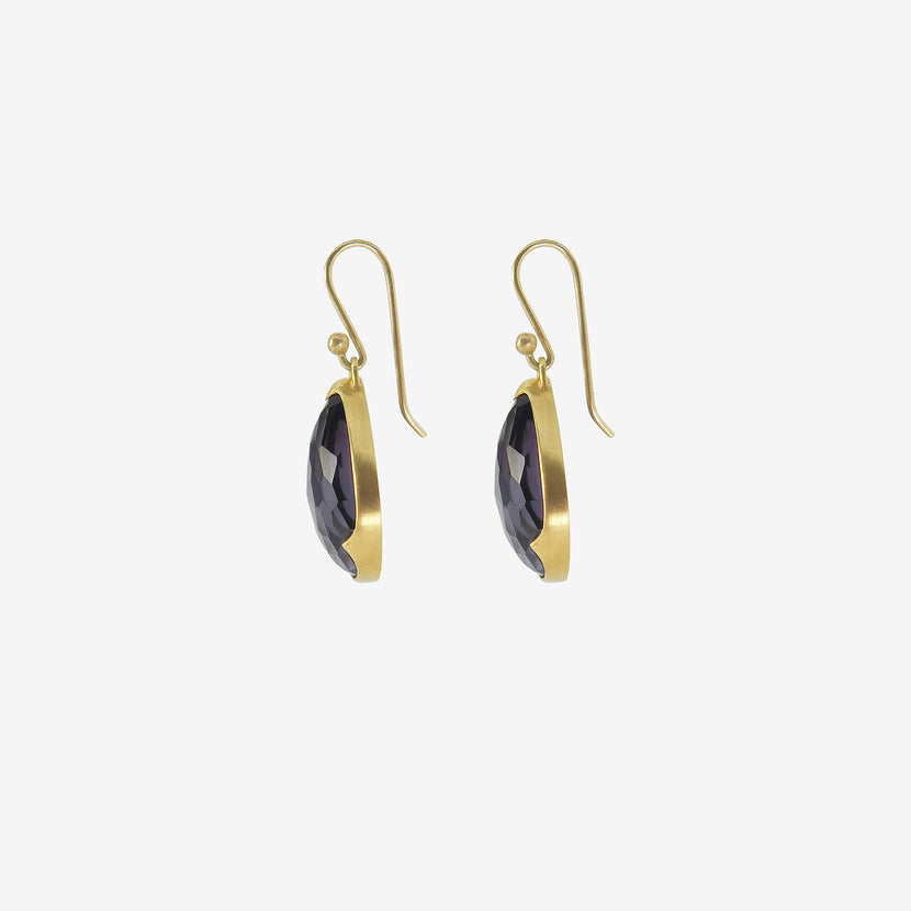 GABRIELLA KISS 18K & PEAR-SHAPED AMETHYST-OVER-HEMATITE EARRINGS