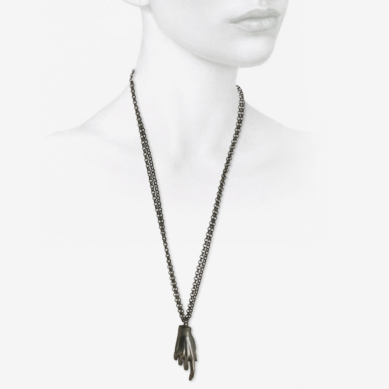 GABRIELLA KISS BRONZE POPE’S HAND NECKLACE
