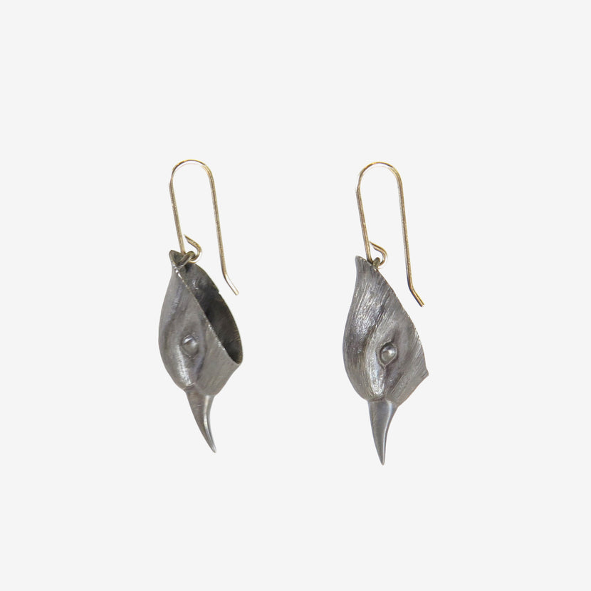 GABRIELLA KISS OXIDIZED BRONZE BIRD HEAD EARRINGS