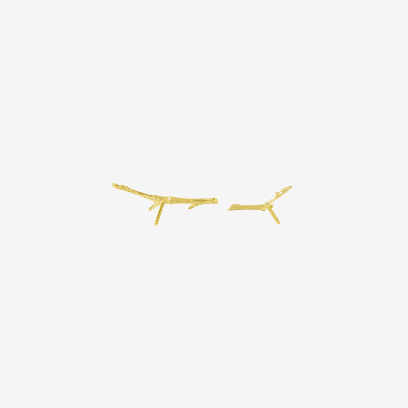 GABRIELLA KISS 14K GREEN GOLD SMALL BRANCH STUDS