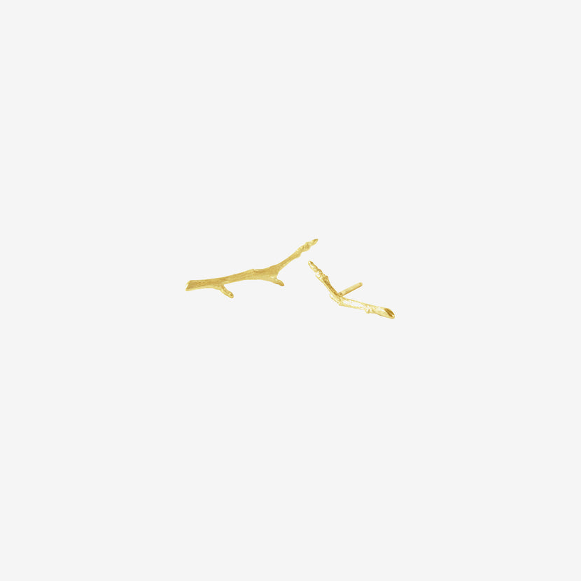 GABRIELLA KISS 14K GREEN GOLD SMALL BRANCH STUDS