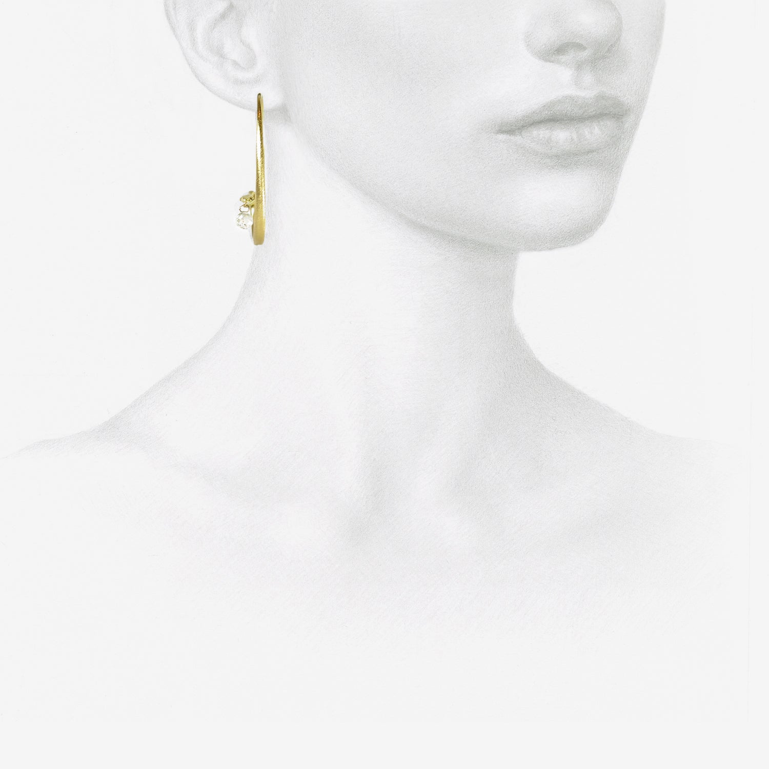 GABRIELLA KISS 18K SMALL SNAKE HOOPS WITH CLEAR DIAMOND BRIOLETTES