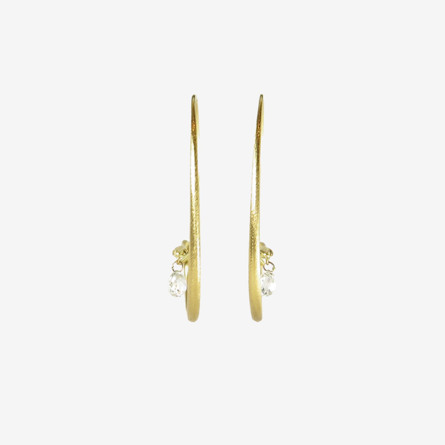 GABRIELLA KISS 18K SMALL SNAKE HOOPS WITH CLEAR DIAMOND BRIOLETTES