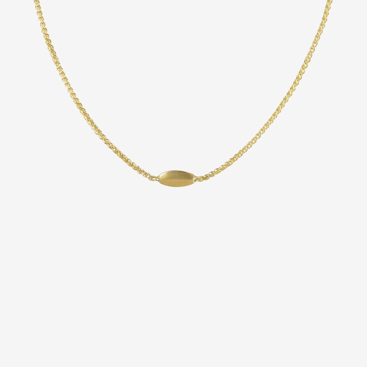 GABRIELLA KISS 18K RACCOON RIB PENDANT WITH LABRADORITE ON CHAIN