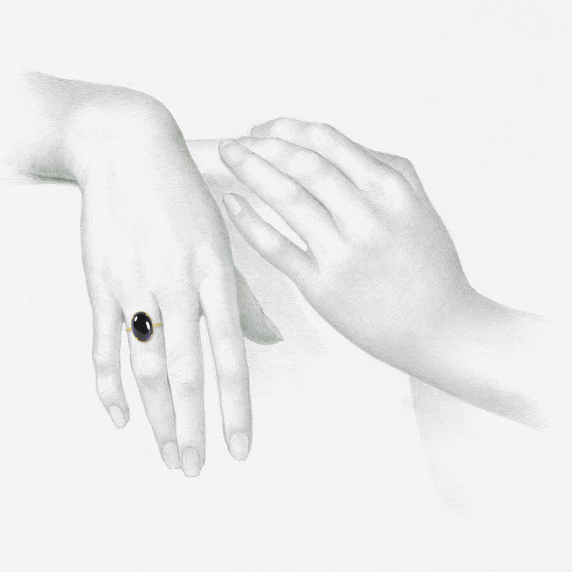 GABRIELLA KISS 18K & OVAL IOLITE RING