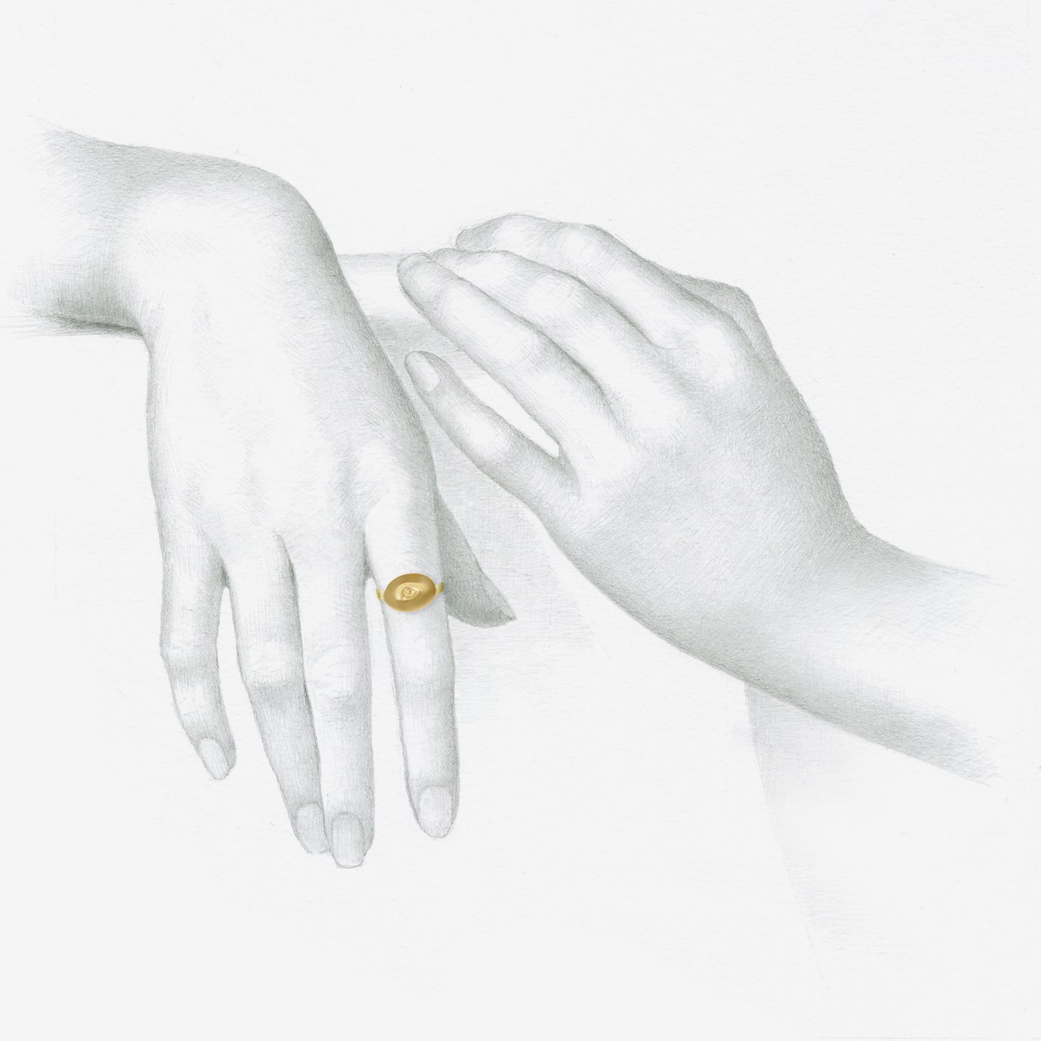 GABRIELLA KISS 18K SMALL EYE LOVE TOKEN RING – ‘INVIGILARE’ – TO WATCH OVER