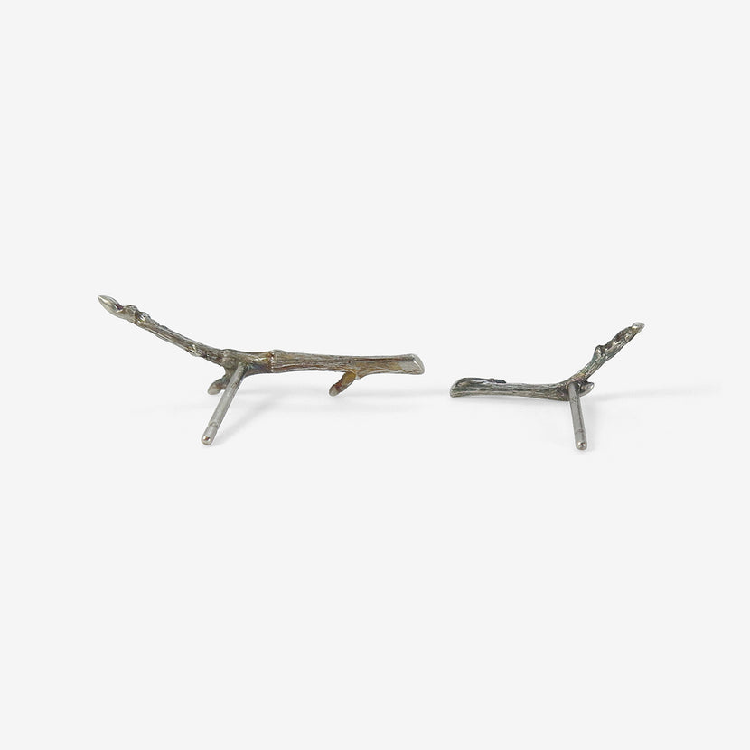 GABRIELLA KISS SILVER SMALL BRANCH STUDS