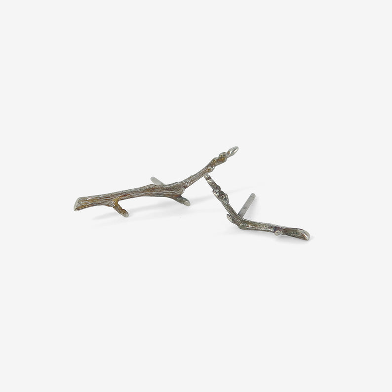 GABRIELLA KISS SILVER SMALL BRANCH STUDS