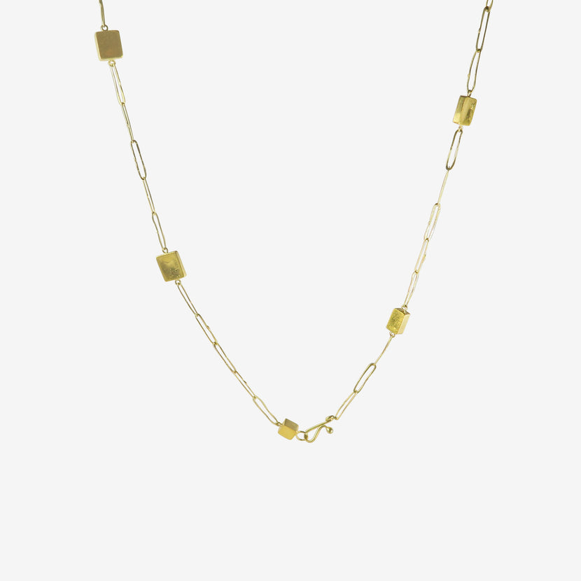 JUDY GEIB 18K & 24K LONG MIES DREAM CUBIC NECKLACE