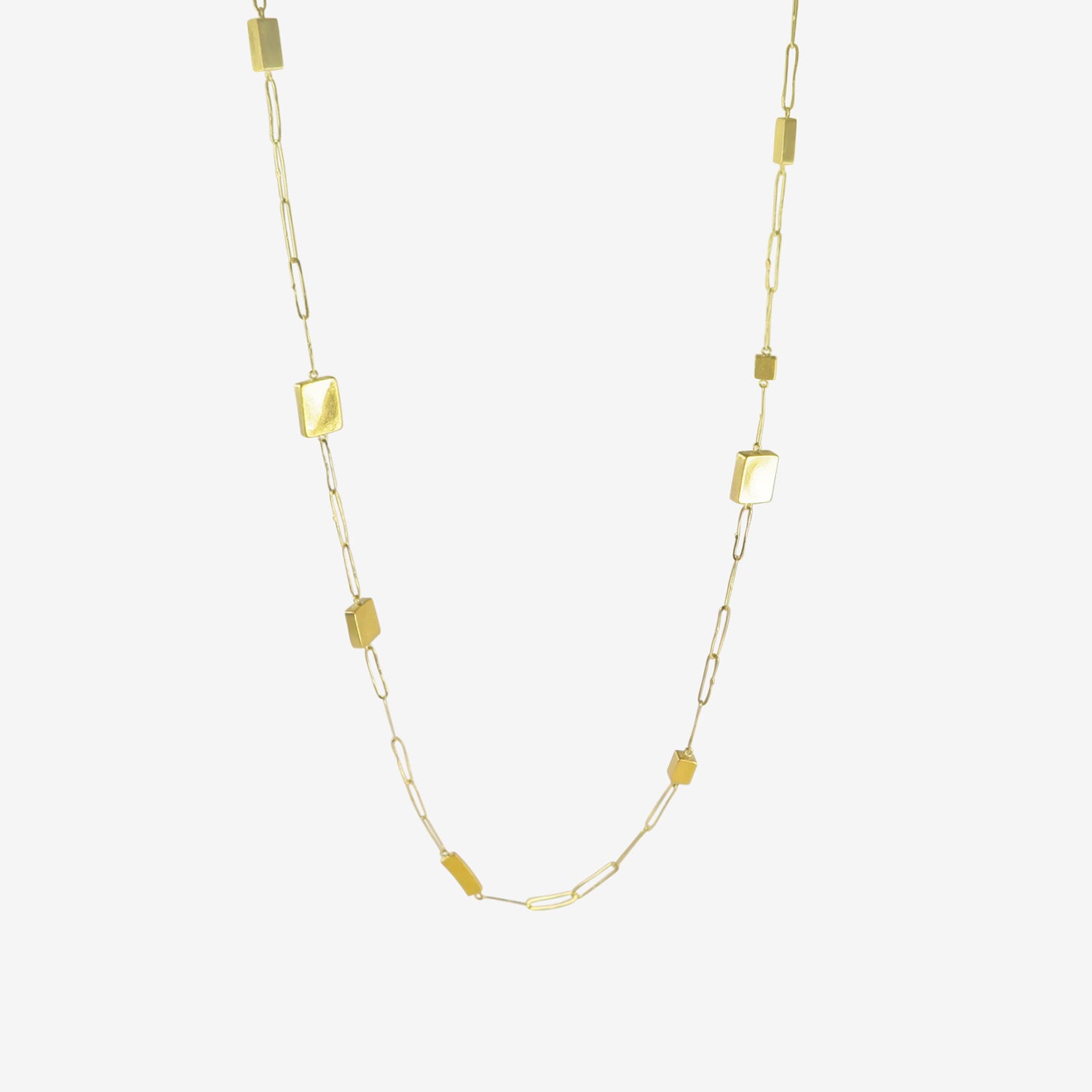JUDY GEIB 18K & 24K LONG MIES DREAM CUBIC NECKLACE