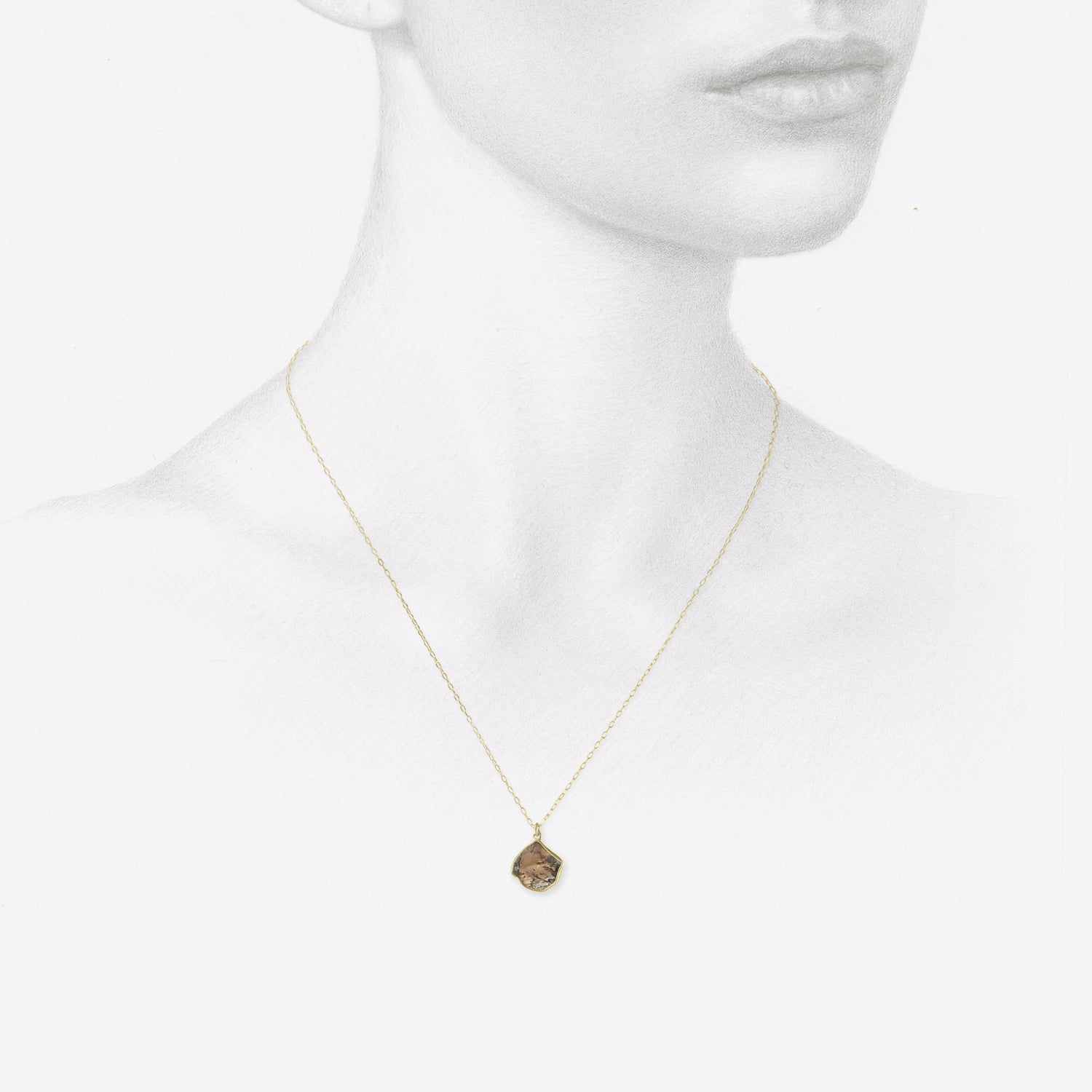 LOLA BROOKS 18K & CHAMPAGNE DIAMOND SHARD PENDANT, 1.56CT