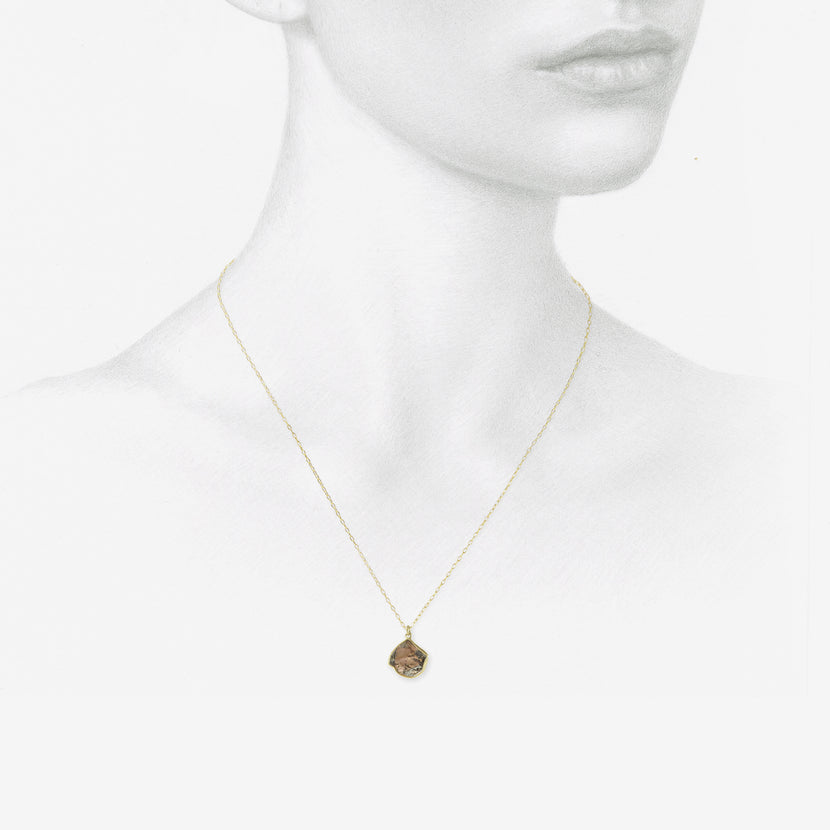 LOLA BROOKS 18K & CHAMPAGNE DIAMOND SHARD PENDANT, 1.56CT