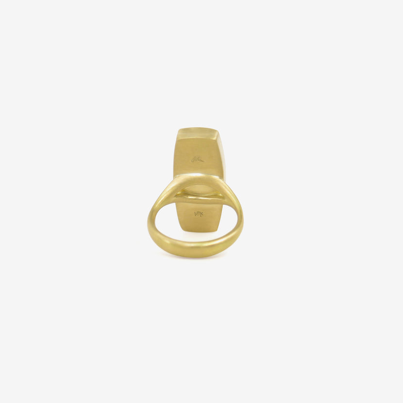 LOLA BROOKS 18K & LARGE RECTANGULAR DENDRITIC QUARTZ RING