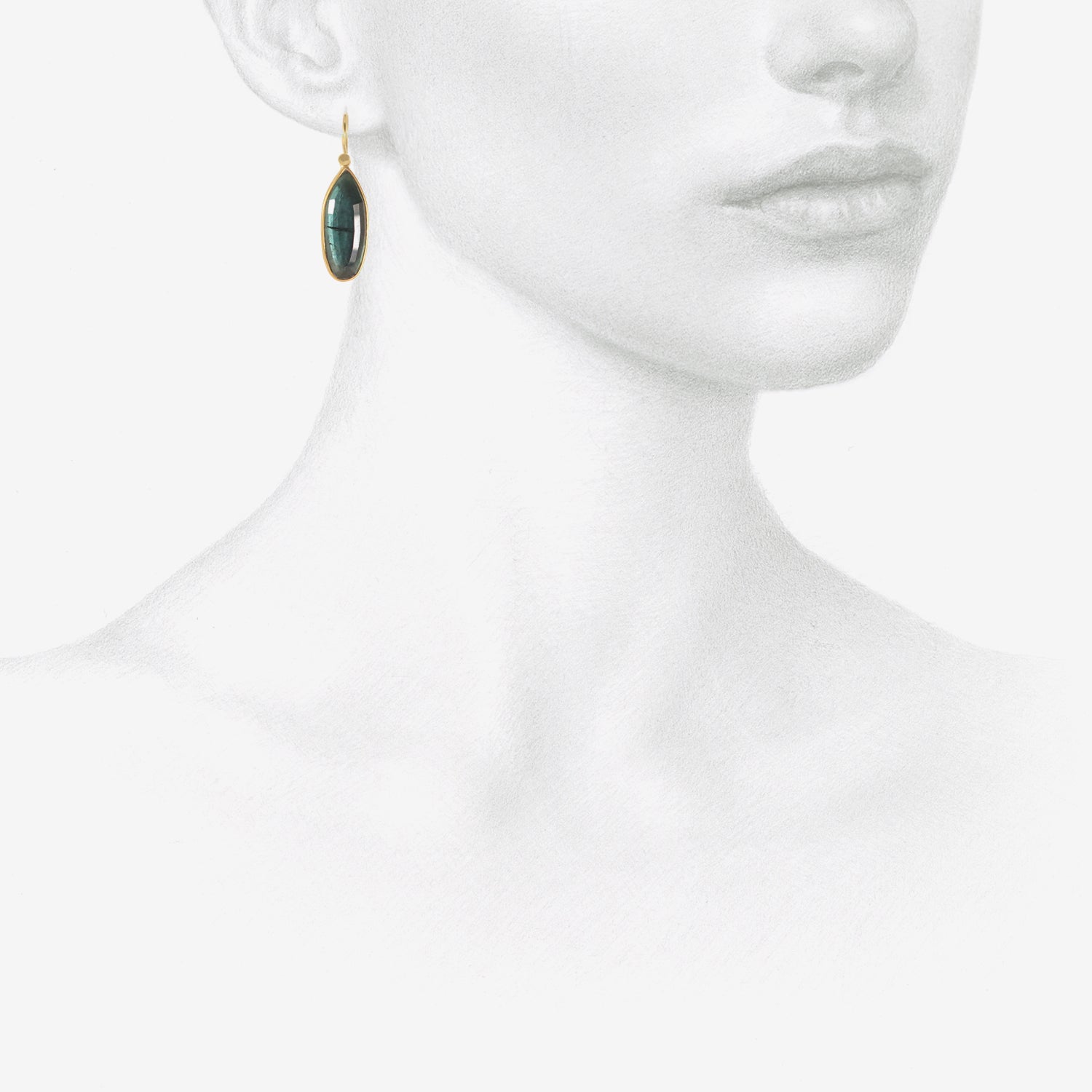 LOLA BROOKS 18K & ELONGATED GREEN TOURMALINE DROP EARRINGS, 13.05CT