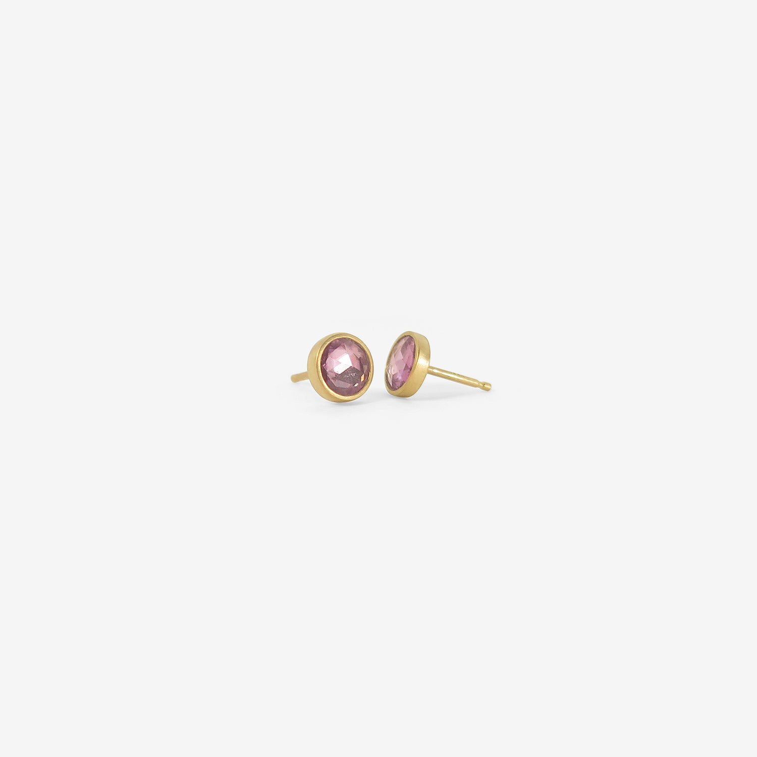 LOLA BROOKS 18K & PALE PINK SAPPHIRE ROUND STUDS, 1.08CT