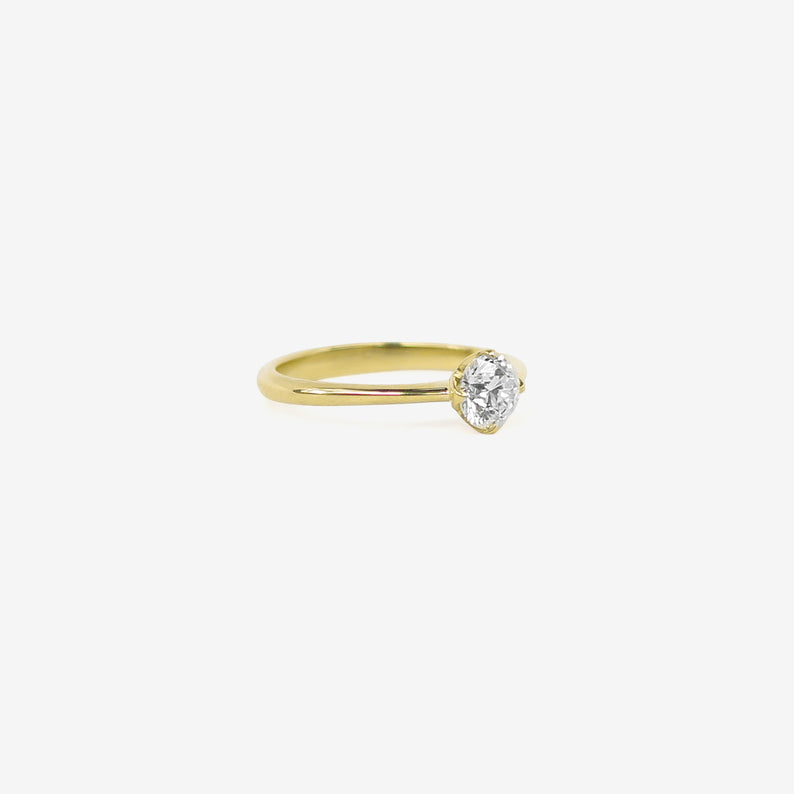NICOLE LANDAW 14K & OLD EUROPEAN CUT SOLITAIRE DIAMOND RING, 0.68CT