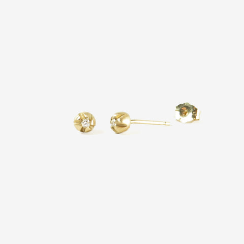 NICOLE LANDAW 14K YELLOW GOLD & DIAMOND MEDIUM BLOSSOM STUDS