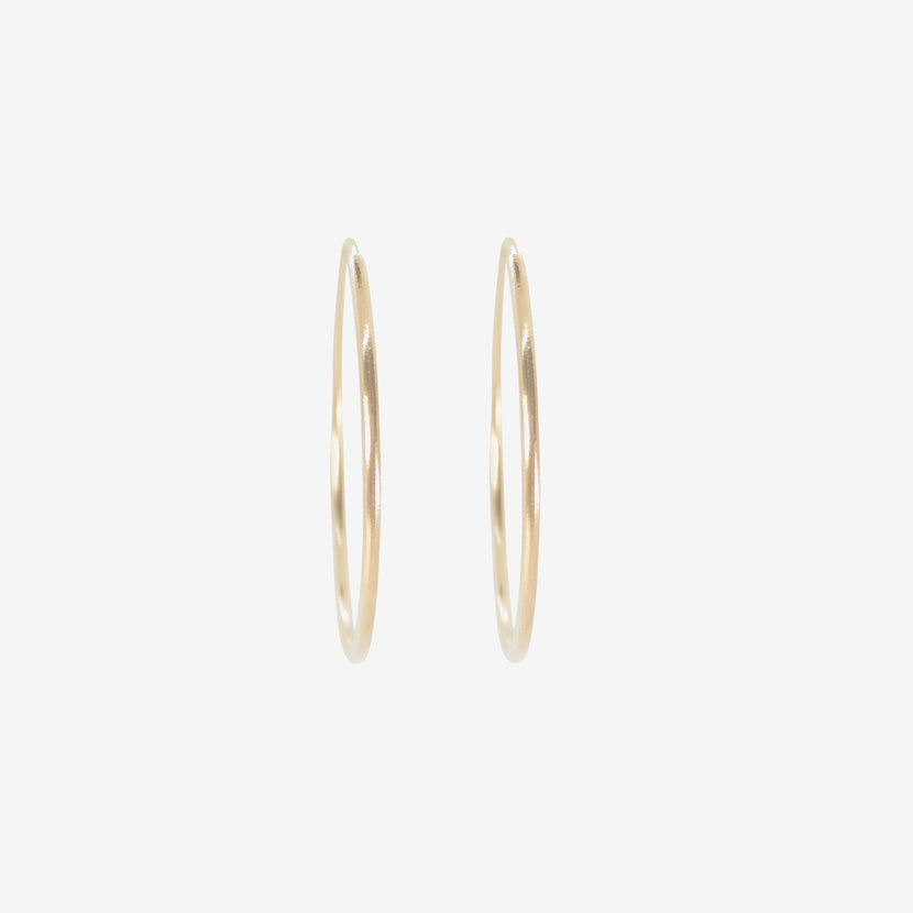 NICOLE LANDAW 14K ENDLESS SLIVER HEWN HOOPS