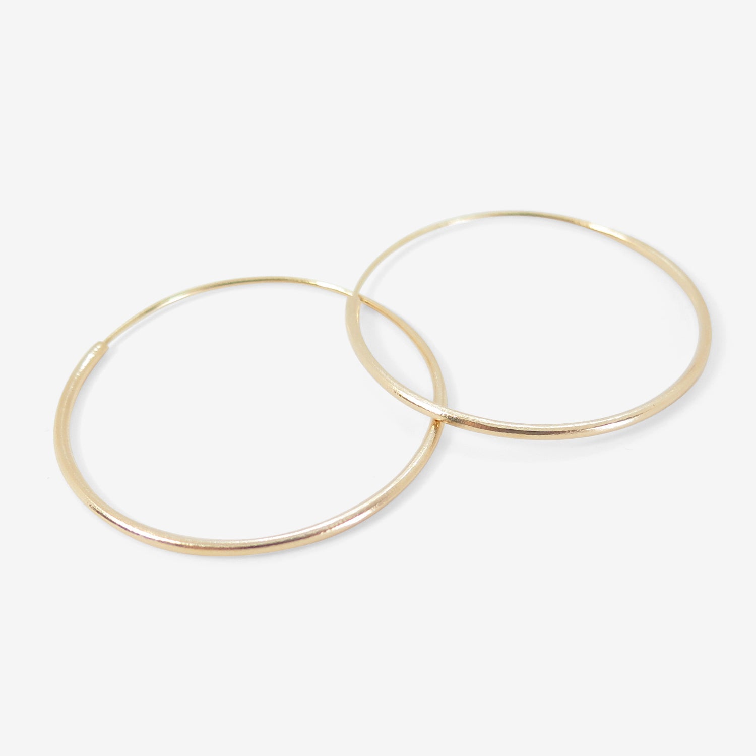 NICOLE LANDAW 14K ENDLESS SLIVER HEWN HOOPS