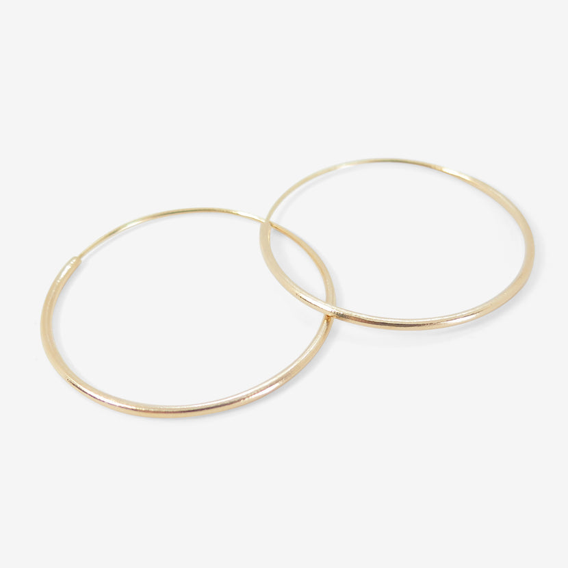 NICOLE LANDAW 14K ENDLESS SLIVER HEWN HOOPS