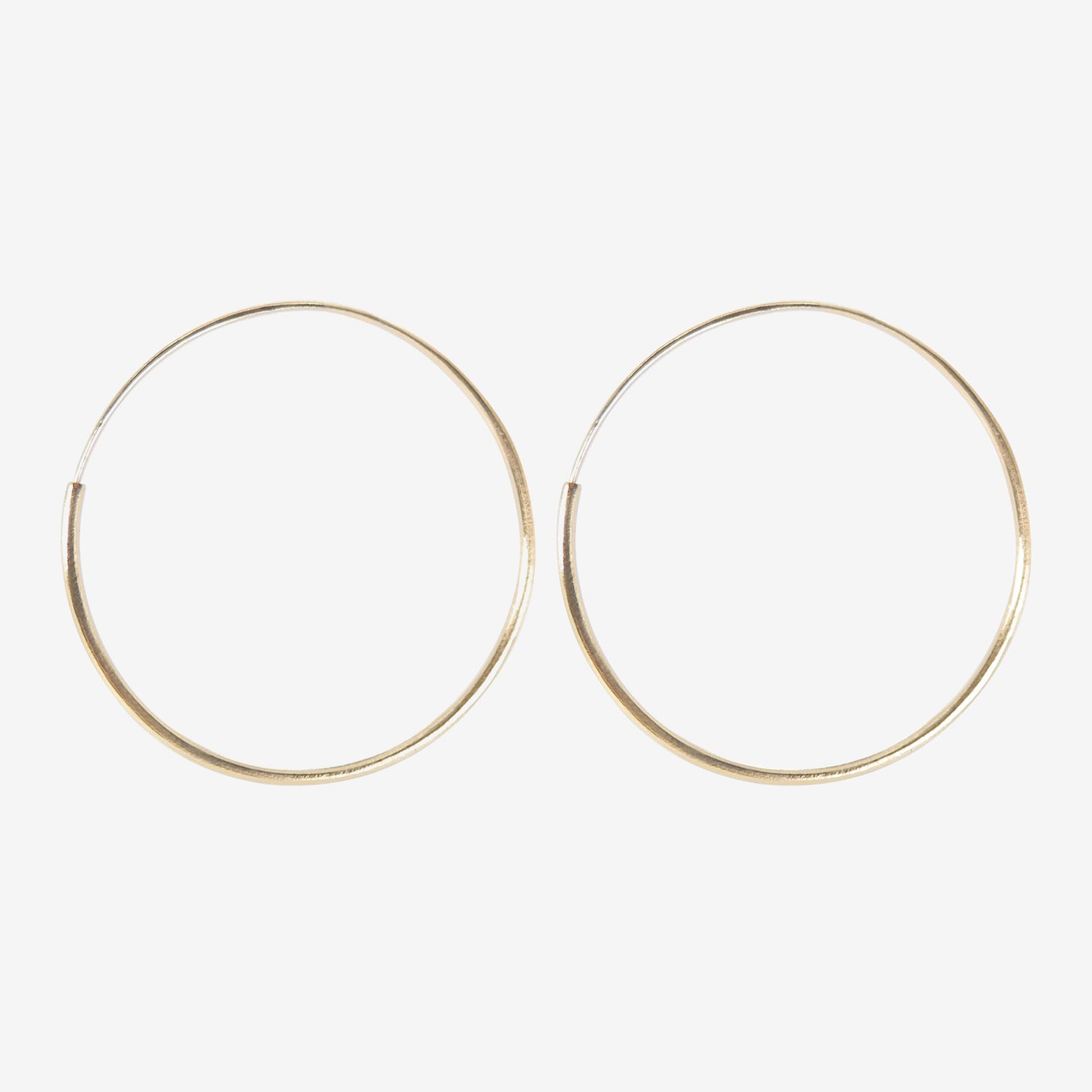 NICOLE LANDAW 14K ENDLESS SLIVER HEWN HOOPS
