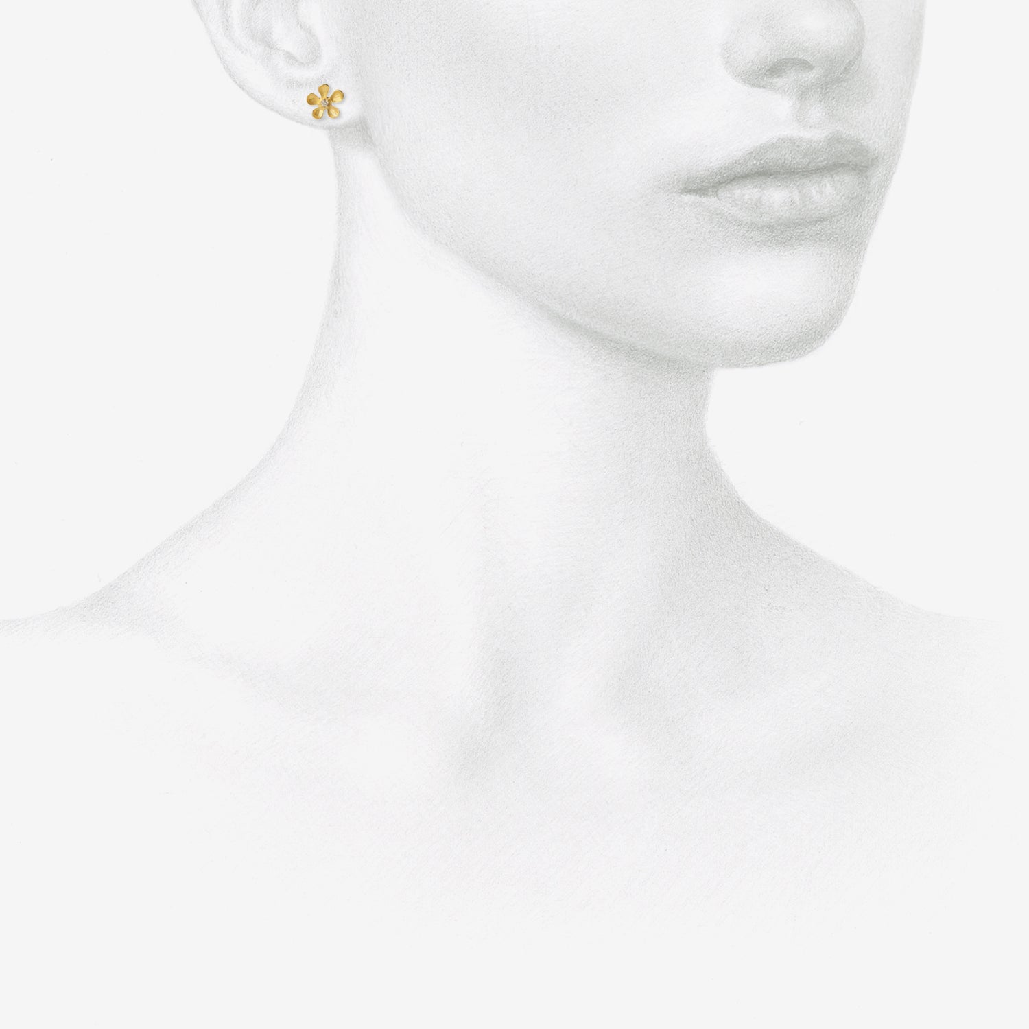 NICOLE LANDAW 14K & DIAMOND LARGE OPEN FLOWER STUDS