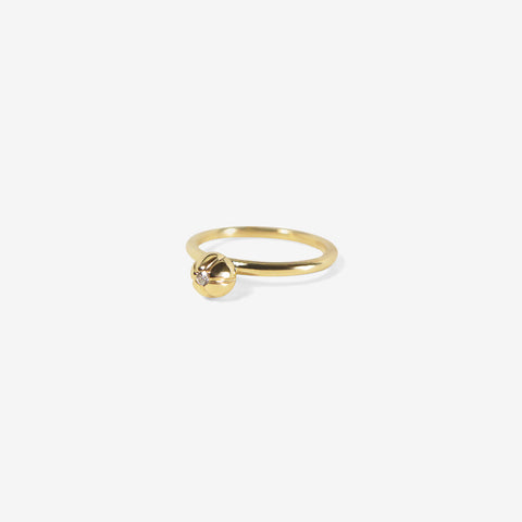 NICOLE LANDAW 14K & BLOSSOM STACKING RING WITH DIAMOND